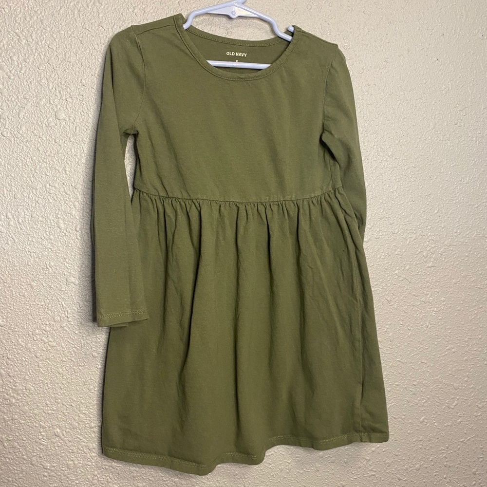 Old Navy Long sleeve cotton dress 5T Olive